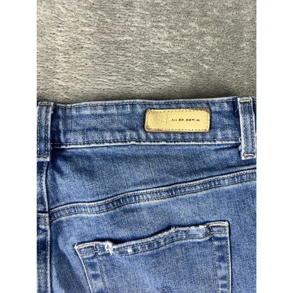 AG Adriano Goldschmied Saige Wide Leg Crop Jean 27 Mid Rise Raw Hem Medium Wash - Picture 11 of 11